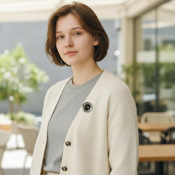 Antique Victorian Edwardian Enameled Metal Picture Button c 1880-1910 - Picture 1 of 4